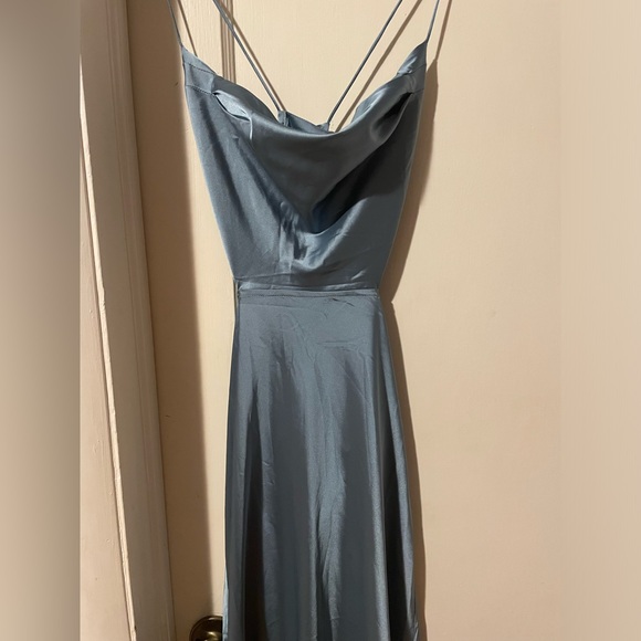 SOLD Satin Dress NWT Blue XS Runaway The Label - Picture 7 of 11